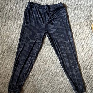 Gray and Black Camouflage Pajama Joggers